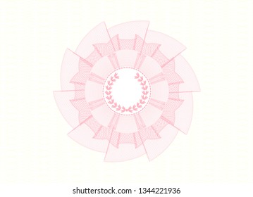 Pink abstract rosette with leaf crown icon inside