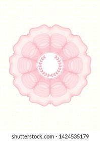 Pink abstract rosette with leaf crown icon inside