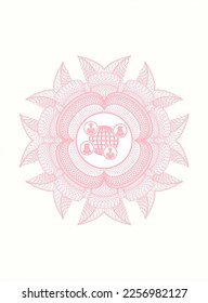 Rosette abstracto rosado. con icono de red social dentro