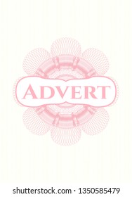 Pink abstract rosette with text Advert inside