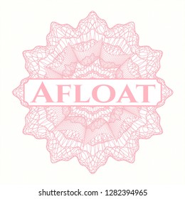 Pink abstract rosette with text Afloat inside
