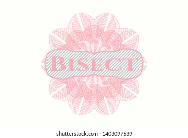 Pink abstract rosette with text Bisect inside