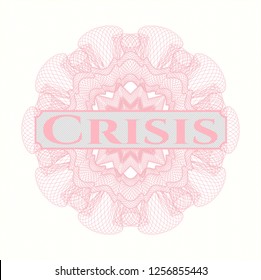 Pink abstract rosette with text Crisis inside