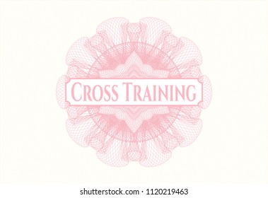 Pink abstract rosette with text Cross Training inside