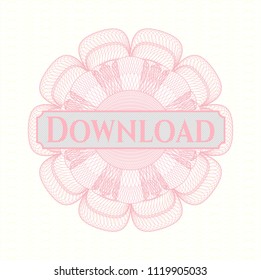 Pink abstract rosette with text Download inside