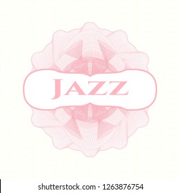 Pink abstract rosette with text Jazz inside