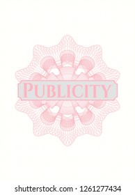 Pink abstract rosette with text Publicity inside