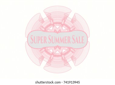 Pink abstract rosette with text Super Summer Sale inside