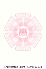 Pink abstract rosette with three folders icon inside