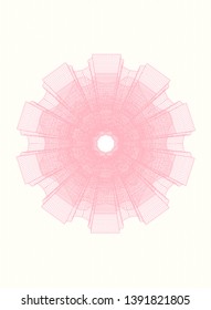 Pink abstract rosette. Vector Illustration. Detailed.