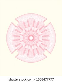 Pink abstract rosette. Vector Illustration. Detailed.