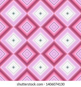 Pink abstract seamless diagonal square pattern - vector mosaic tile background design