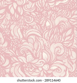 Pink abstract seamless floral vector background. Gift wrap