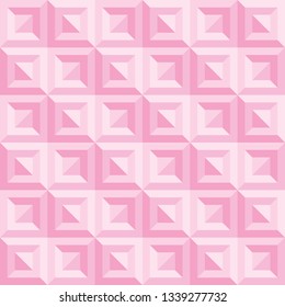 Pink abstract seamless geometric square pattern, Vector illustration