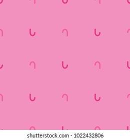 Pink abstract seamless pattern. Vector seamless pattern. Seamless Pattern with pink U-shape hook .