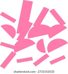 Formas abstractas rosadas sobre fondo blanco