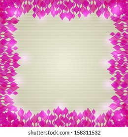 Pink Abstract Shiny Frame. Invitation Card. Vector Illustration