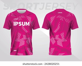 pink abstract sports jersey football soccer racing gaming motocross cycling running. front and back view