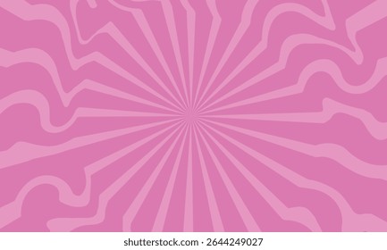 Pink Abstract Sunburst Background with Swirling Lines Design