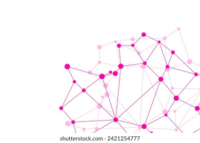 Pink Abstract Technology Connection Background. Vector Illustration. Network. Wallpaper. Banner