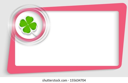 pink abstract text frame and transparent circle with cloverleaf