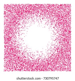 Pink abstract texture frame isolated on white background. Explosion of  confetti.  Flat design element. Vector illustration,eps 10.