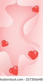 Pink Abstract Valentine's Day Background with Empty Heart Design. valentine's day template vector illustration