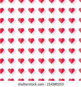 Patrón cardíaco abstracto rosado de San Valentín. Ilustración vectorial.