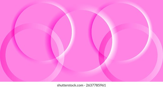 pink abstract vector background with overlapping translucent rings, creating a soft and modern geometric pattern with a sense of depth and movement. eps 10