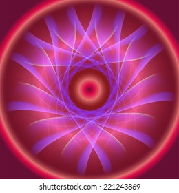 Pink abstract vector circle spiral background