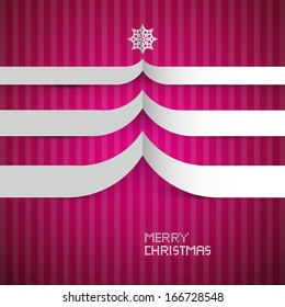 Pink Abstract Vector Merry Christmas Background