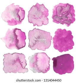 Pink abstract watercolor background. Watercolor element for card. Vector illustration.