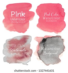 Pink abstract watercolor background. Vector illustration.