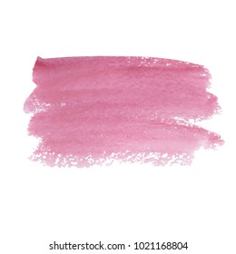 Pink abstract watercolor brush strokes painted background. Texture paper. Vector illustration.