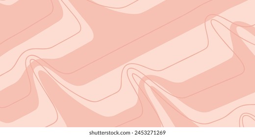 Pink abstract wave background. Beautiful template for banner, greeting card, poster, social media. Design can be edited