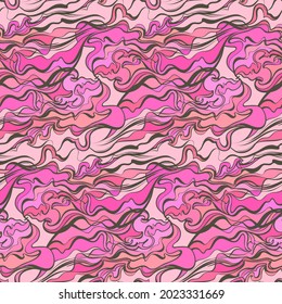 pink abstract waves vector stained glass style seamless art line pattern