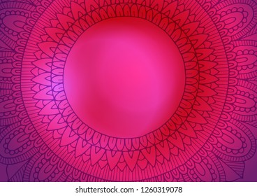 Pink abstract zentangle mandala background