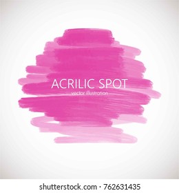 Pink acrilic painded spot isolated on white background