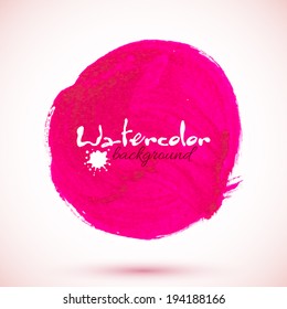 Pink  acrylic paint circle, vector texture for your design