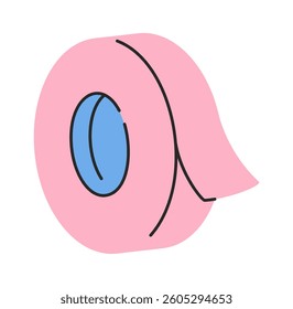 Pink adhesive tape roll doodle