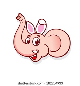 Pink adult elephant sign Branding Identity Corporate vector logo design template Isolated on a white background