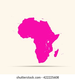 pink Africa Map Illustration