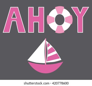 Pink Ahoy Sailboat
