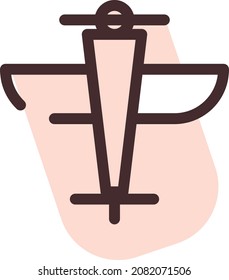 Pink aircraft, illustration, vector, on a white background.