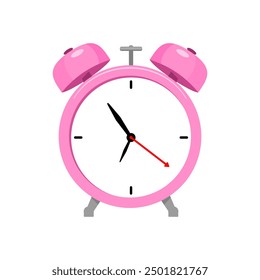 pink alarm clock vector illustration cute icon alarm clock