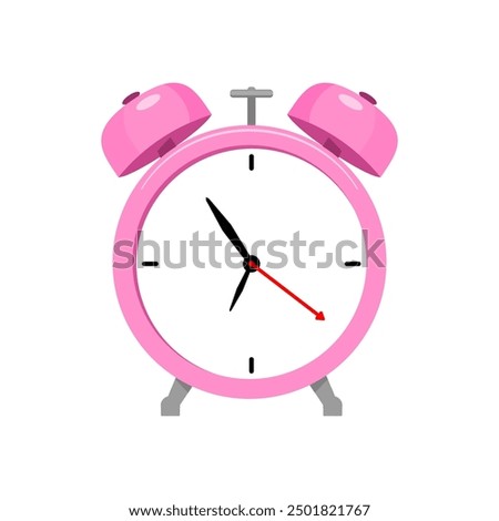 pink alarm clock vector illustration cute icon alarm clock