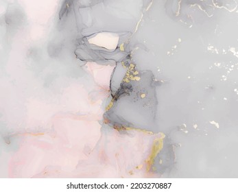 Pink Alcohol Ink Marble. Gold Art Paint. Modern Light Painting Pink Ink Abstract Pattern. Pink Grey Gold Ink. Pink Marble Background. Elegant Oriental Watercolor. Metal Alcohol Ink. Water Color Gold.