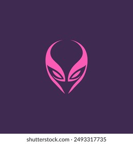 pink alien technology science logo vector illustration template design