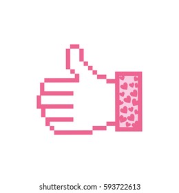pink all good hand icon, vector illustraction design