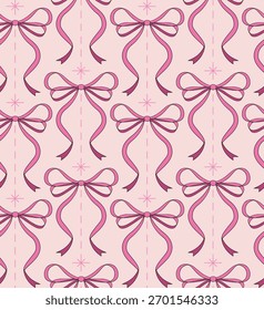 Diseño de lazo de impresión rosado con estrellas